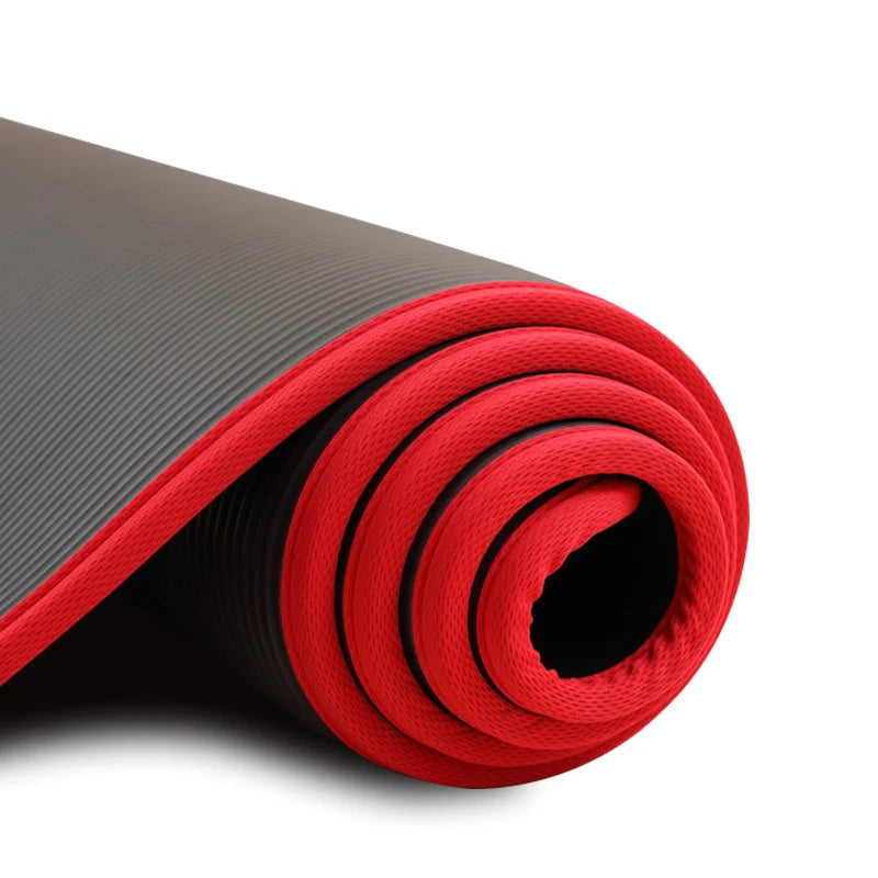 10MM Extra Thick Yoga Mats 183cmX61cm NRB Non-slip Soft Exercise Mat Fitness Tasteless Pilates Workout Gym Mats with Bandage