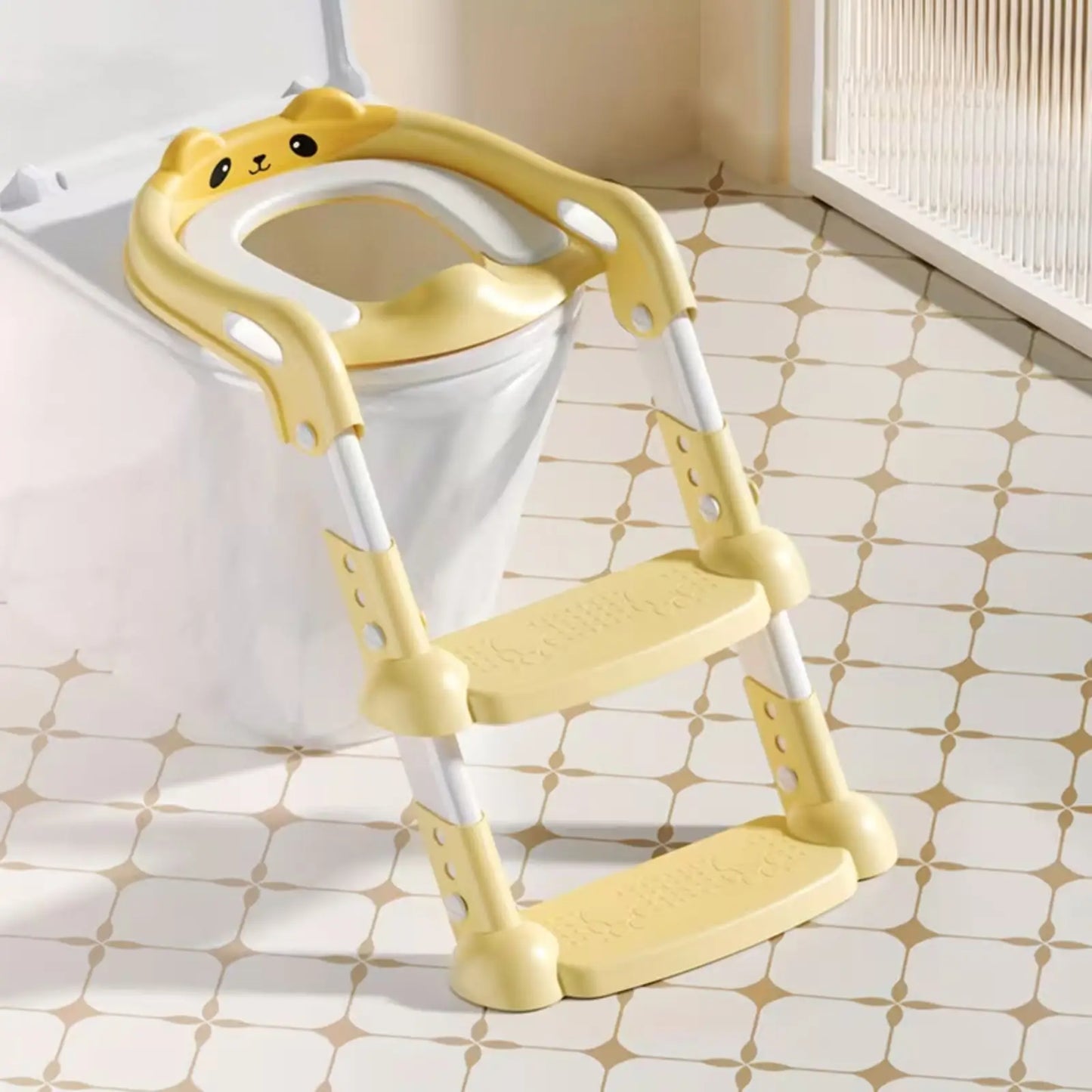Potty Training Seat for Kids, Adjustable Height Potty Training Seat with Step Stool, Safety Handles Anti-Slip Pad & Splash Guard