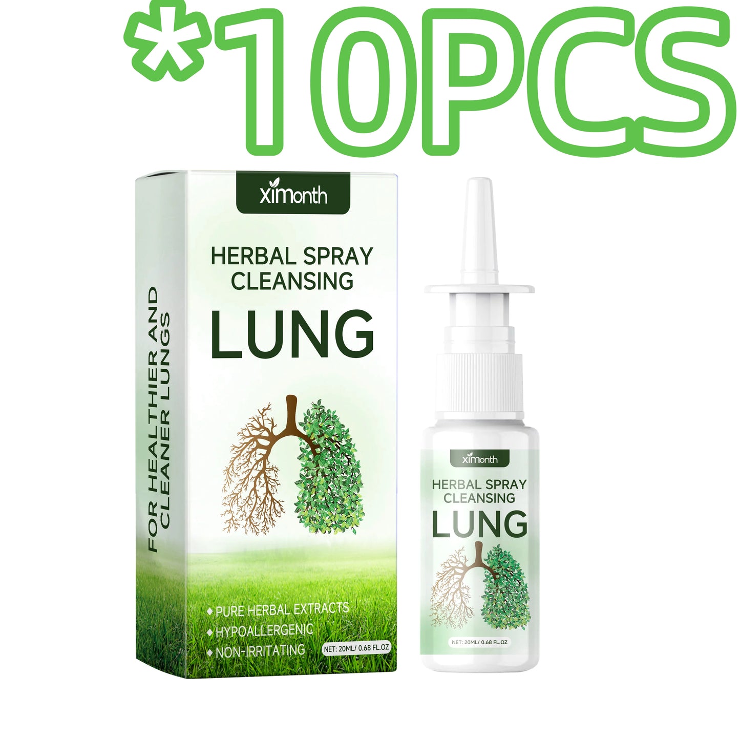 Ximonth Lung Cleansing Spray Natural Plant Extract Moisturize Respiratory Mild Clear Lung Lasting Care Herbal Lung Cleanse Spray