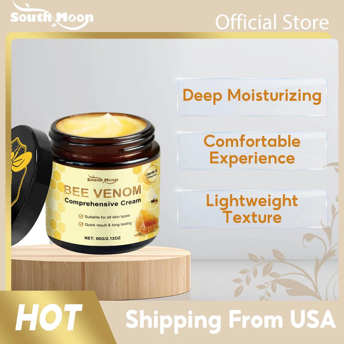 South Moon Bee Venom Skin Moisturizer Nourish Dryness Anti Cellulite Keep Brighten Improve Sagging Reduce Dull Body Care Creams
