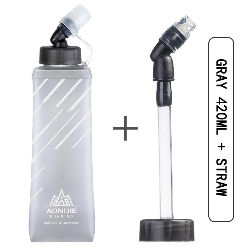 AONIJIE SD21 Soft Flask Collapsible 250ml 420ml Water Bottle Hydration Water Bladder For Running Marathon Cycling Trail Hiking