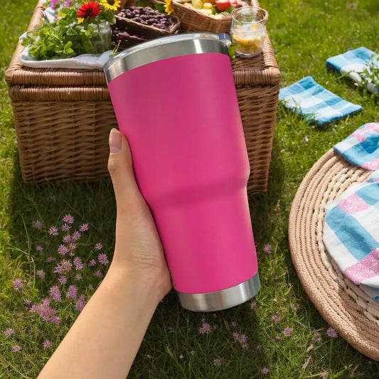 30 Oz Insulated Mug/Cool Cup - Large Capacity, Dual-Purpose, Non-Slip, Leak-Proof, A Must-Have For Campers, Suitable For Use In