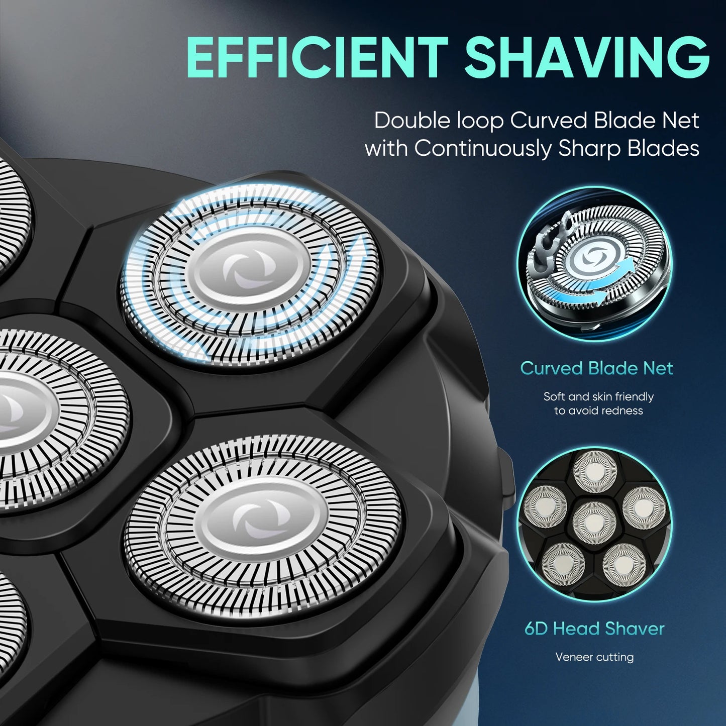 Solimpia Head Shavers for Bald Men - High-Speed 6D Magnetic Electric Razor for Fast Shaving, Hypoallergenic Shaving Razor