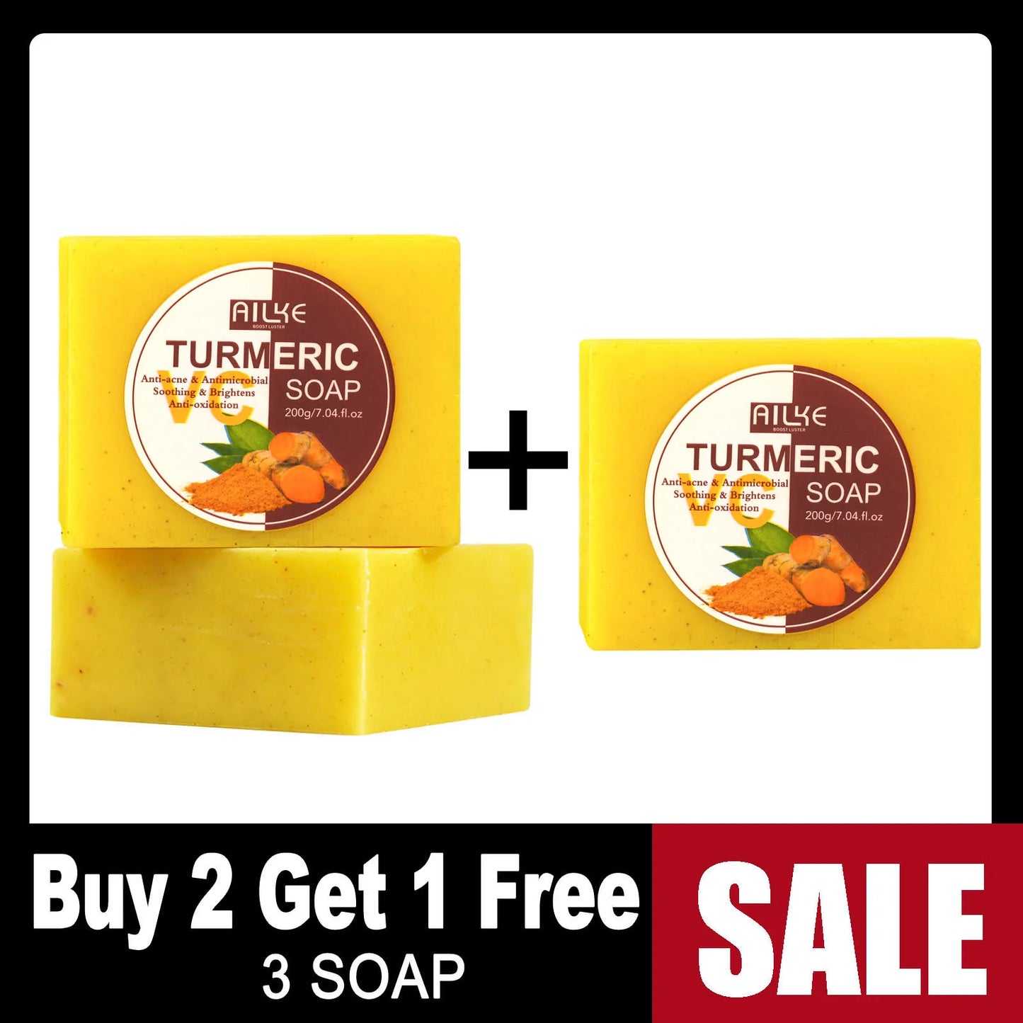 AILKE Aloe Vera Whitening Soap, Remove Acne, Pimples, Skin Radiant, Improve Skin Luster, Vegan Bath Wash for All Skin Types