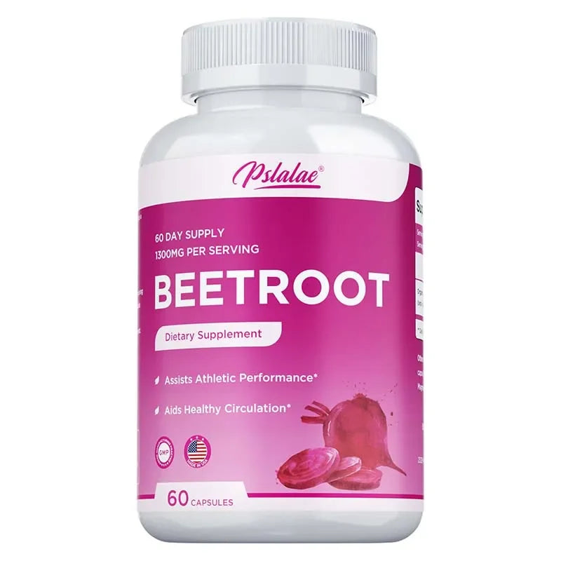 Beet Root Capsules - Promotes Heart Health, Boosts Natural Energy, Improves Endurance, and Maintains Normal Blood Pressure