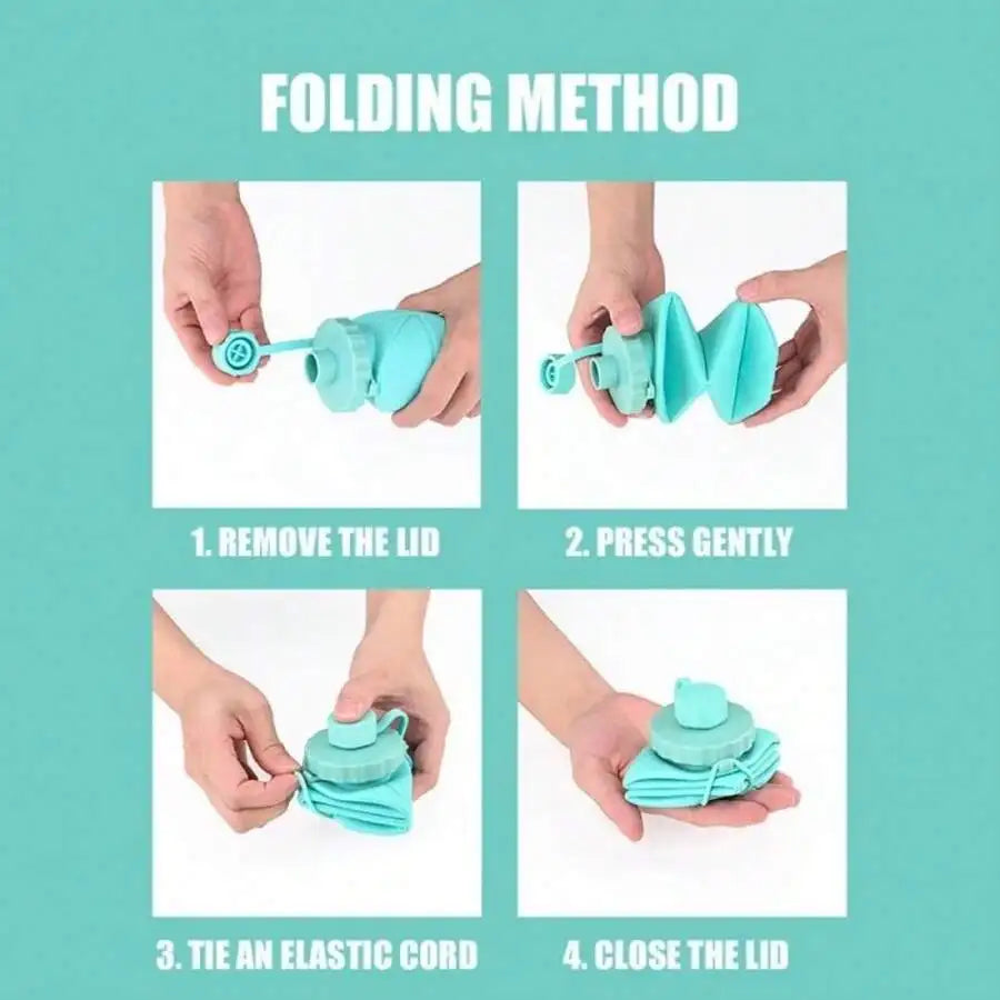 Collapsible Silicone Water Bottle, Portable Foldable Large Capacity Cup For Outdoor Hiking Cycling Travel