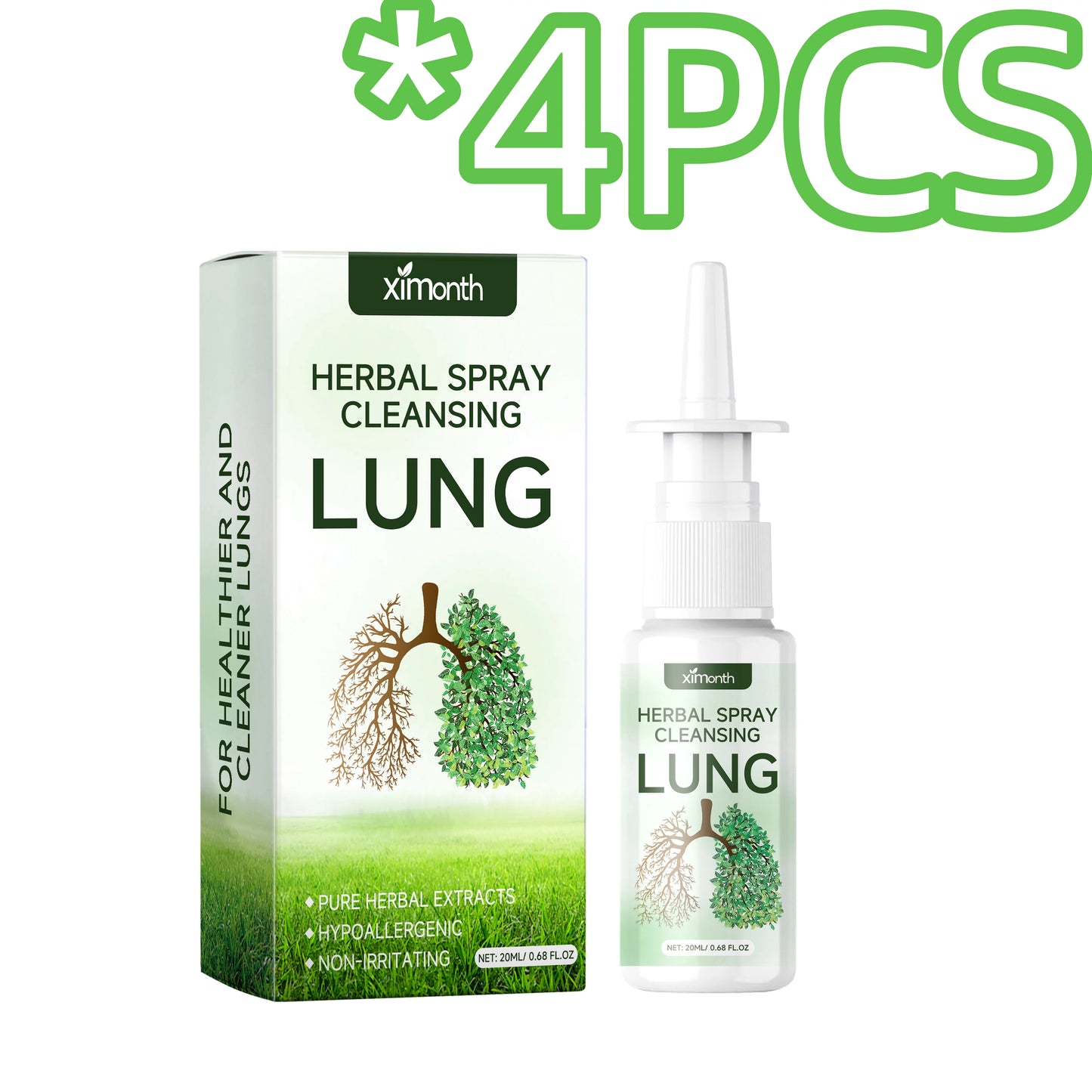 Ximonth Lung Cleansing Spray Natural Plant Extract Moisturize Respiratory Mild Clear Lung Lasting Care Herbal Lung Cleanse Spray