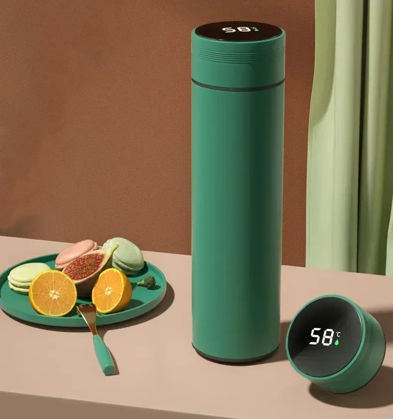 New Temperature Display Thermos Cup Stainless Steel Vacuum Insulated Cup Divided Thermos Bottle Outdoor Father's Day Gift 500ML