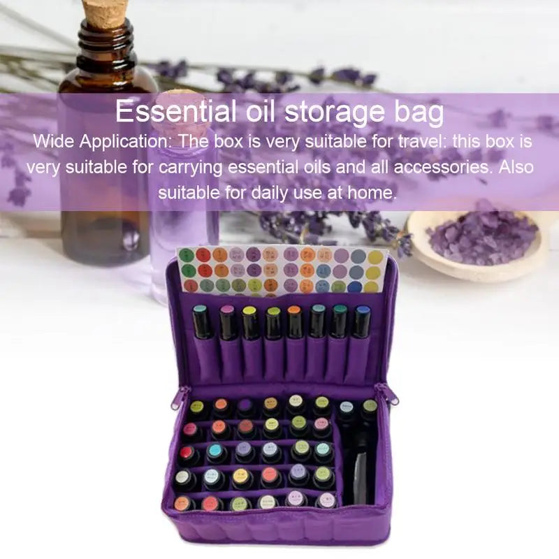 Essential Oil Case 38 Slots 5ML 10ML 15ML Perfume Oil Essential Oil Box Travel Portable Carrying Holder Nail Polish Storage Bag