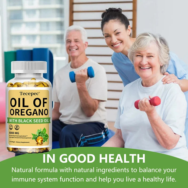 Oil of Oregano with Black Seed Oil, 2 in 1 Oregano Supplement for Immune Health, Digestive Health, Non-GMO