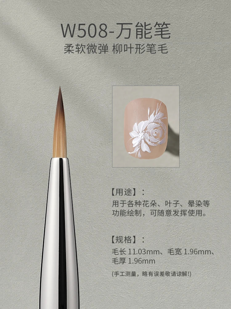 MR NAIL Professional Nail Art Brush Set Large Square Semi-circular Light Therapy Brush Triangular Flower Painting Sweeping Pen