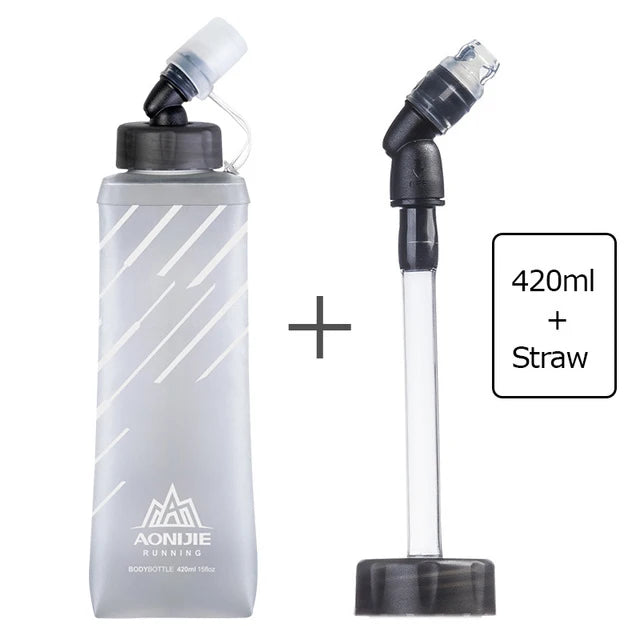 AONIJIE 170ml 200ml 250ml 500mml 350ml 600ml Running Sport Bicycle Soft Water Bottle Folding TPU Soft Flask Water Bag Cup