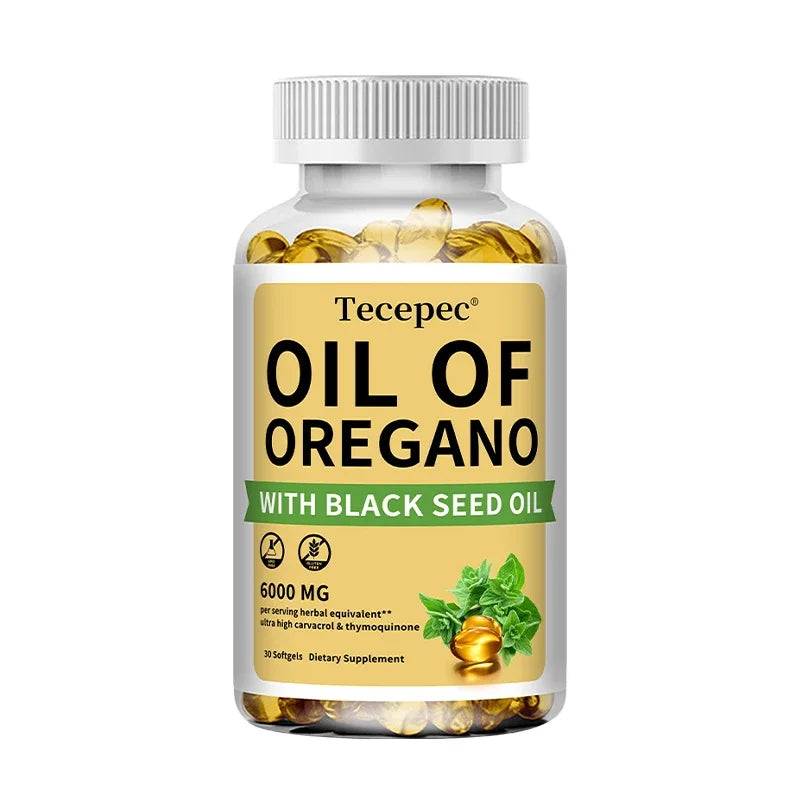 Oil of Oregano with Black Seed Oil, 2 in 1 Oregano Supplement for Immune Health, Digestive Health, Non-GMO