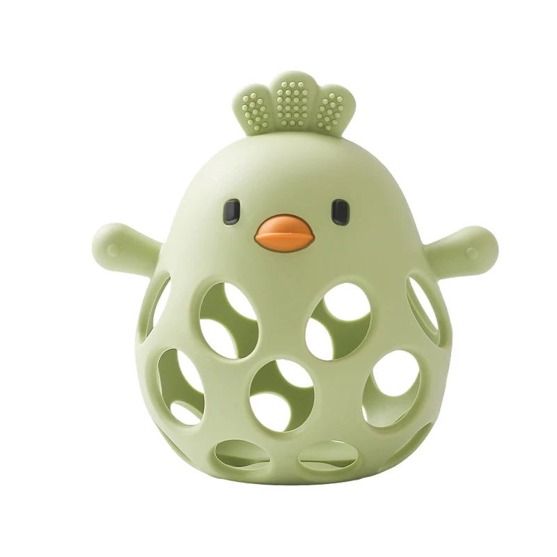 Baby Silicone Teether Is BPA-free Colorful Cartoon Chicken Teething Toy Newborn Dental Care Gum anti-eating Hand Grinding Stick