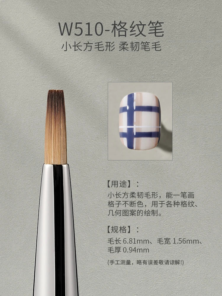 MR NAIL Professional Nail Art Brush Set Large Square Semi-circular Light Therapy Brush Triangular Flower Painting Sweeping Pen