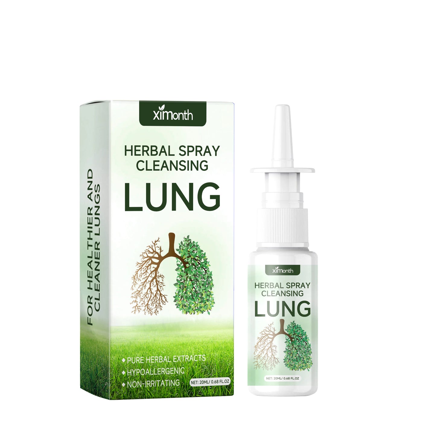 Ximonth Lung Cleansing Spray Natural Plant Extract Moisturize Respiratory Mild Clear Lung Lasting Care Herbal Lung Cleanse Spray