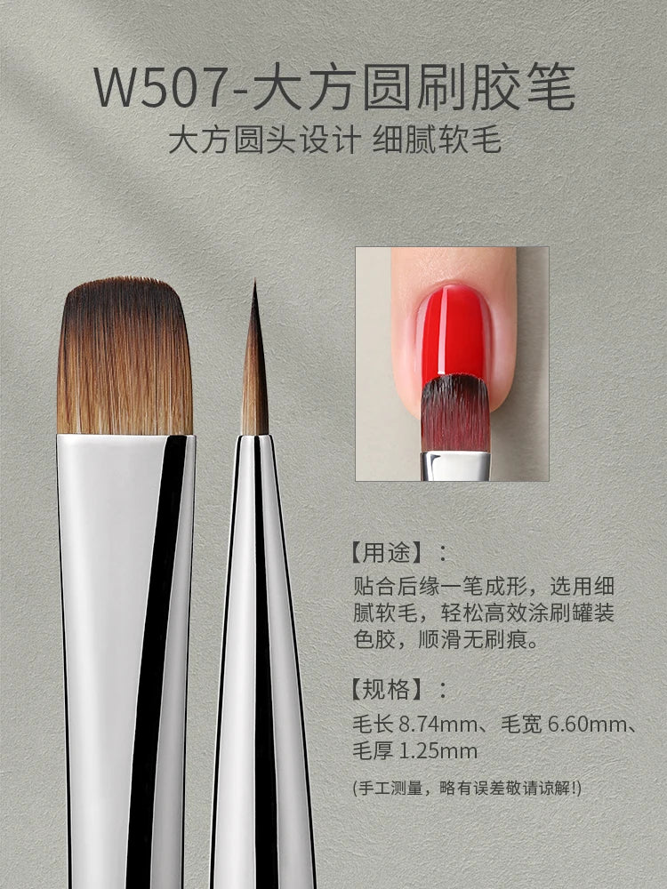 MR NAIL Professional Nail Art Brush Set Large Square Semi-circular Light Therapy Brush Triangular Flower Painting Sweeping Pen
