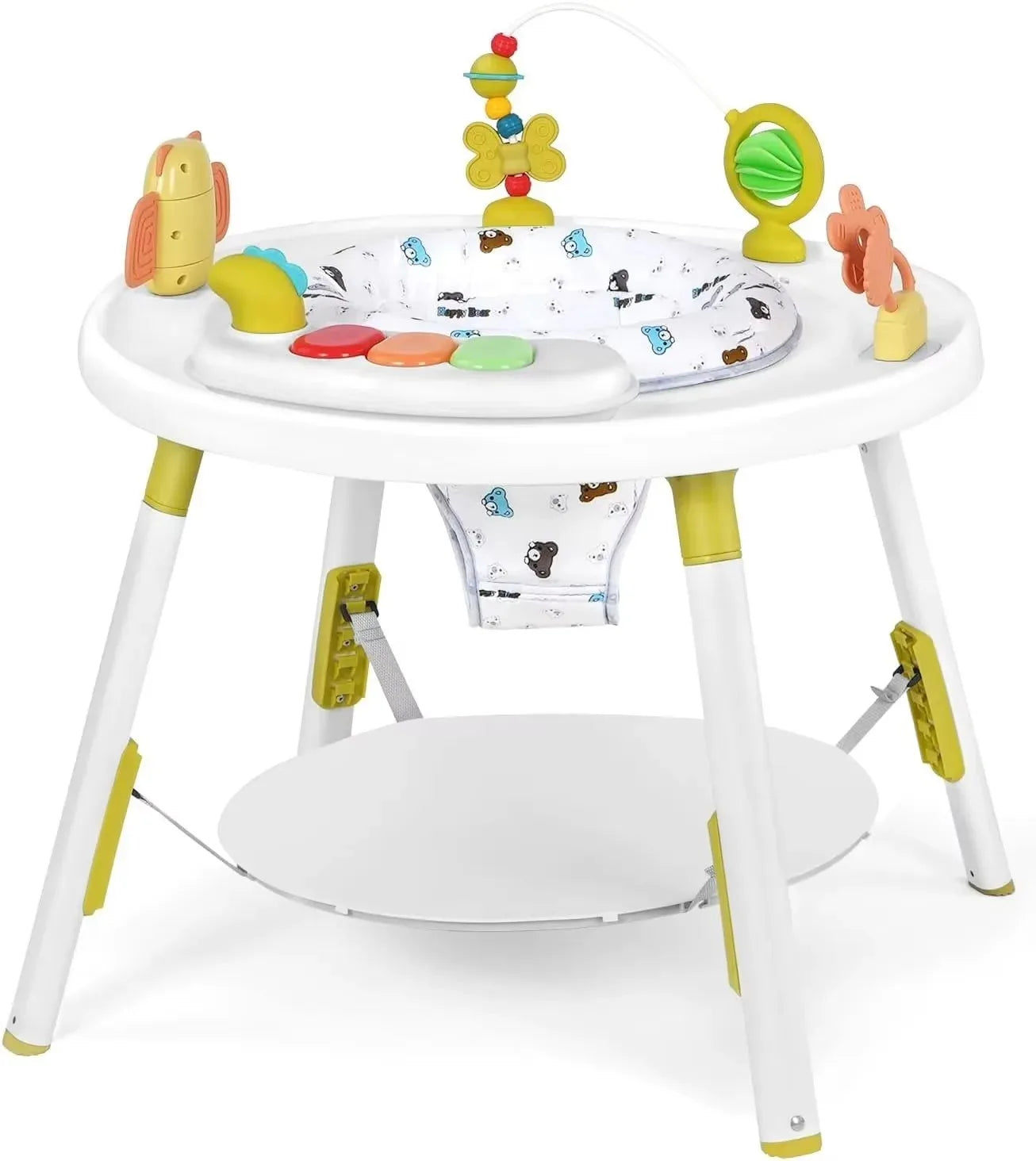 Baby 3-in-1 Activity Center & Jumper Table with 360° Rotating Seat & Removable Toys, Perfect for Infant Play & Entertainment