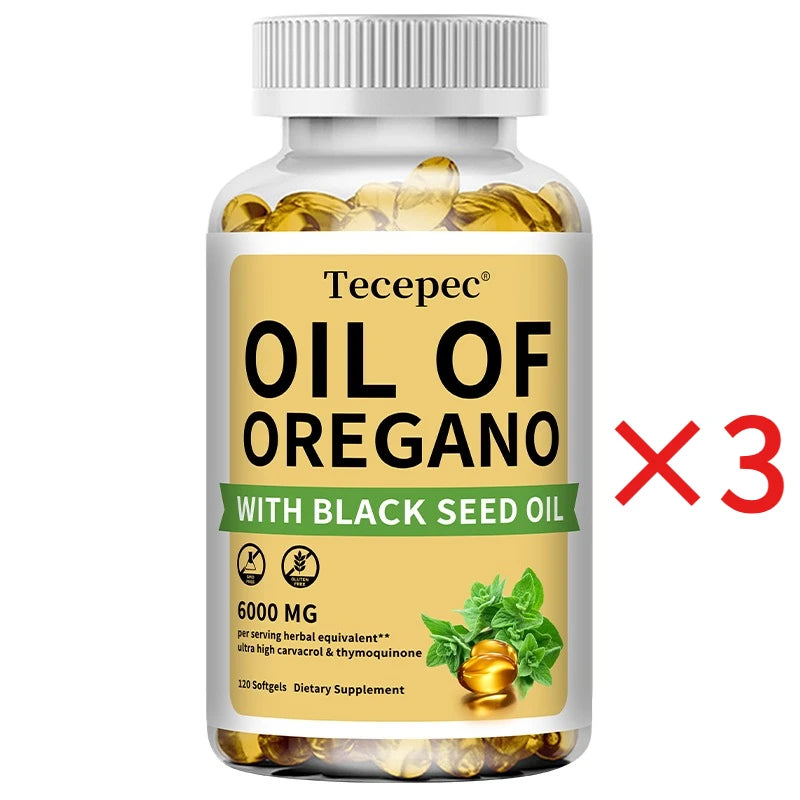 Oil of Oregano with Black Seed Oil, 2 in 1 Oregano Supplement for Immune Health, Digestive Health, Non-GMO
