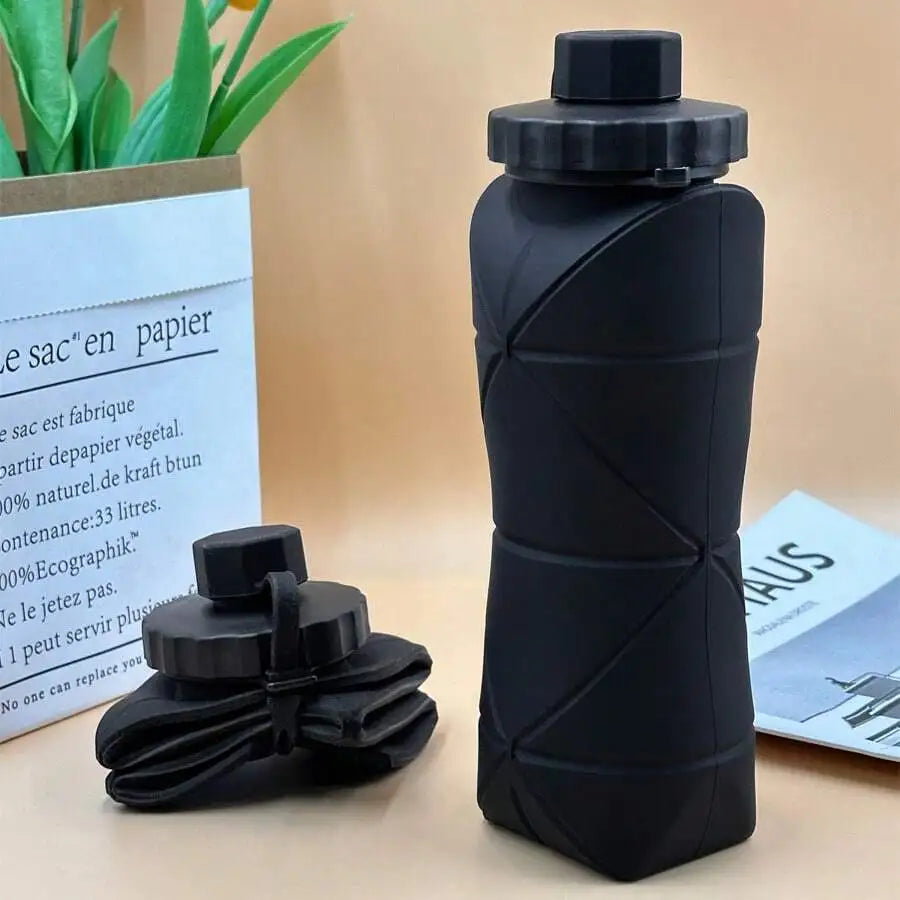 Collapsible Silicone Water Bottle, Portable Foldable Large Capacity Cup For Outdoor Hiking Cycling Travel