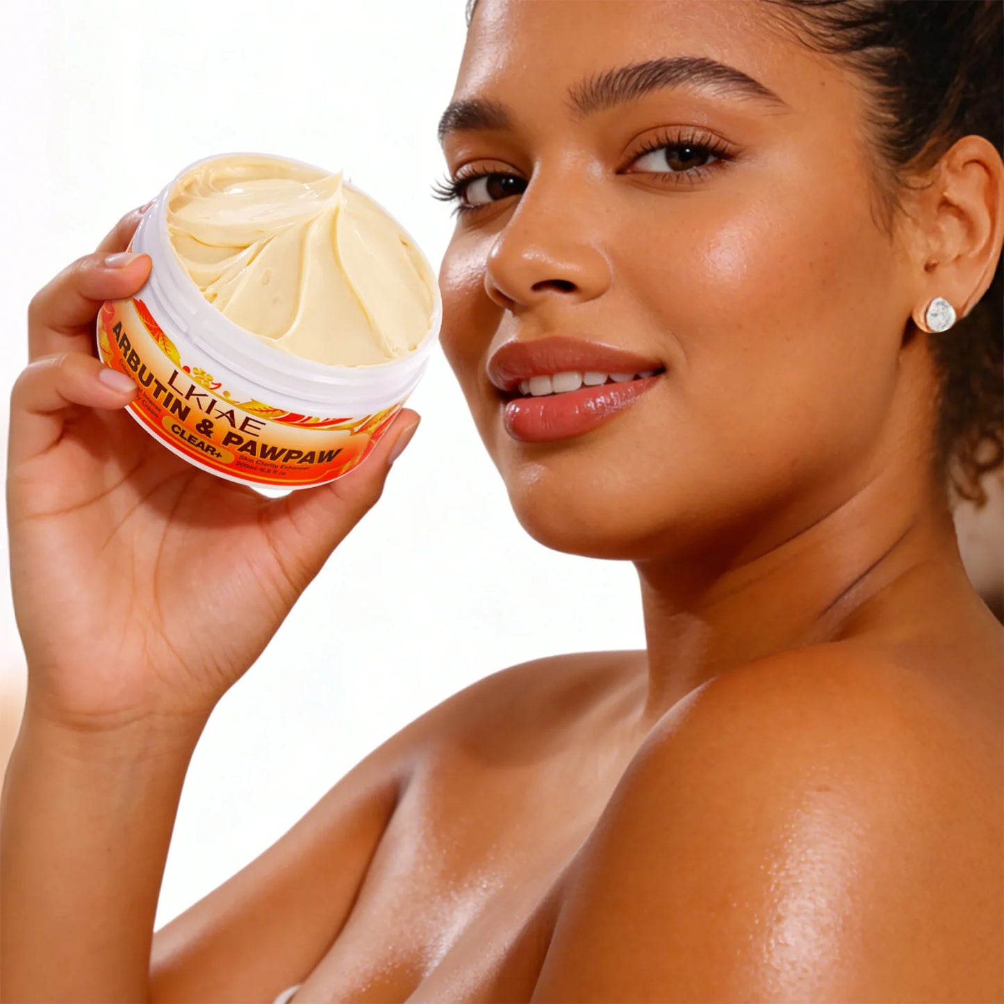 LKIAE Natural Papaya Lightening Body Cream, Moisturizing, Smooth Skin, Reduce Dark Spots, Clean Skin With Arbutin, 200ml/6.8 oz