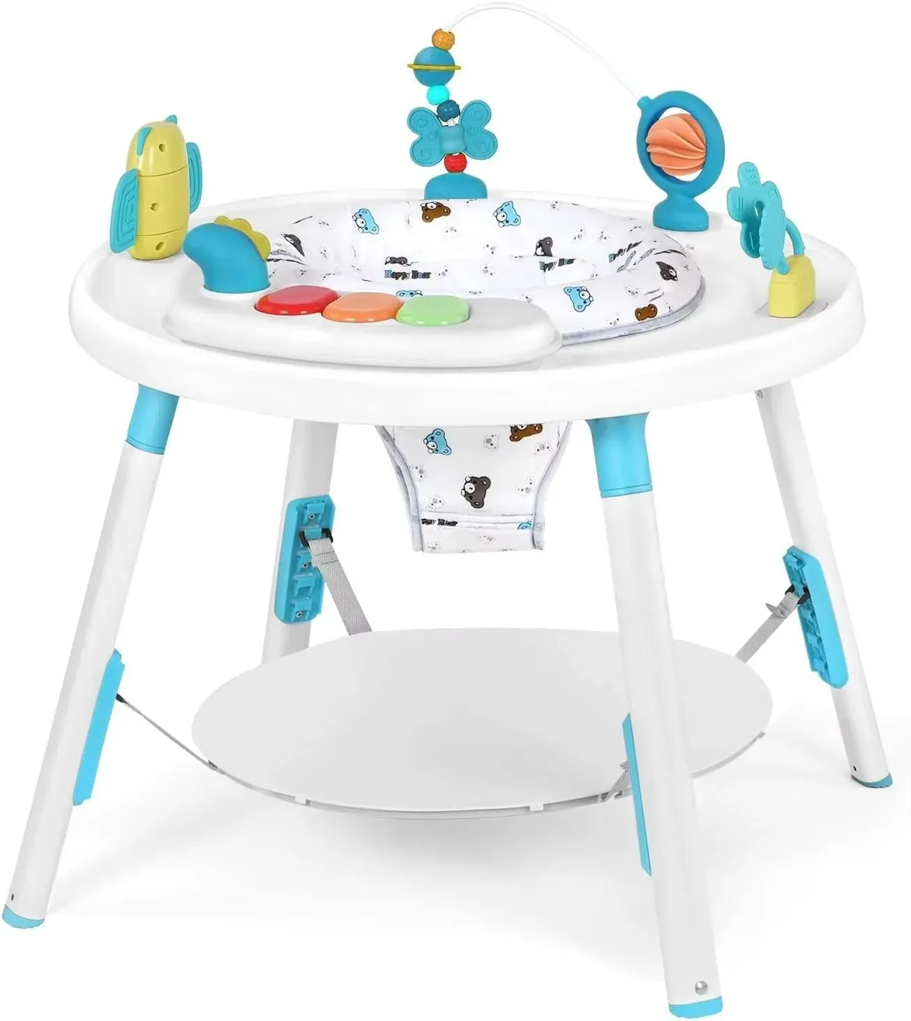 Baby 3-in-1 Activity Center & Jumper Table with 360° Rotating Seat & Removable Toys, Perfect for Infant Play & Entertainment