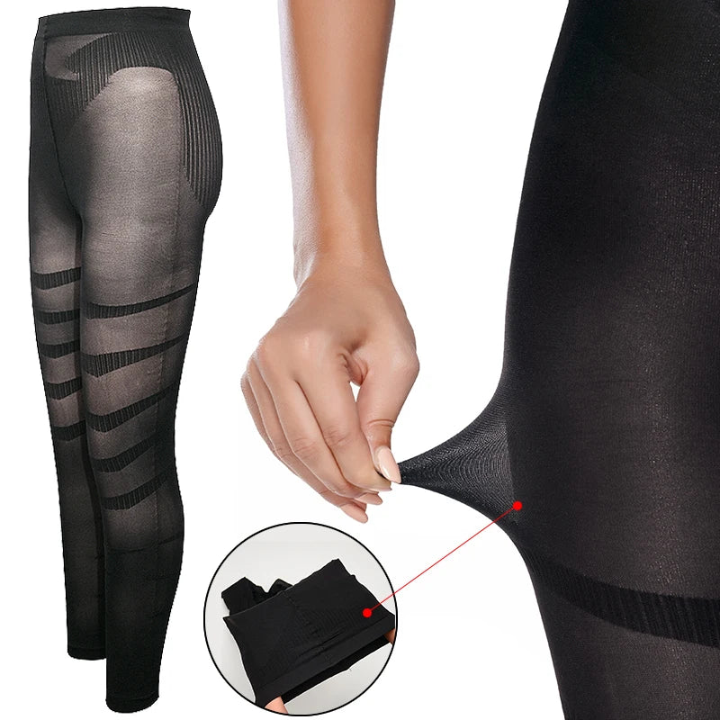2PCS Leg Slimming Body Shaper Anti Cellulite Compression Leggings High Waist Tummy Control Panties Thigh Sculpting Sexy Slimmer