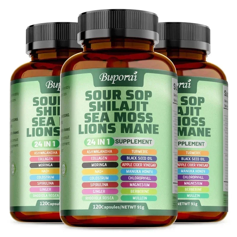 24-In-1 Soursop Supplement - Promote Digestion and Cell Health, Supports Skin, Joint and Bone Health, Strengthens Immunity