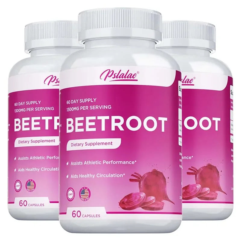 Beet Root Capsules - Promotes Heart Health, Boosts Natural Energy, Improves Endurance, and Maintains Normal Blood Pressure