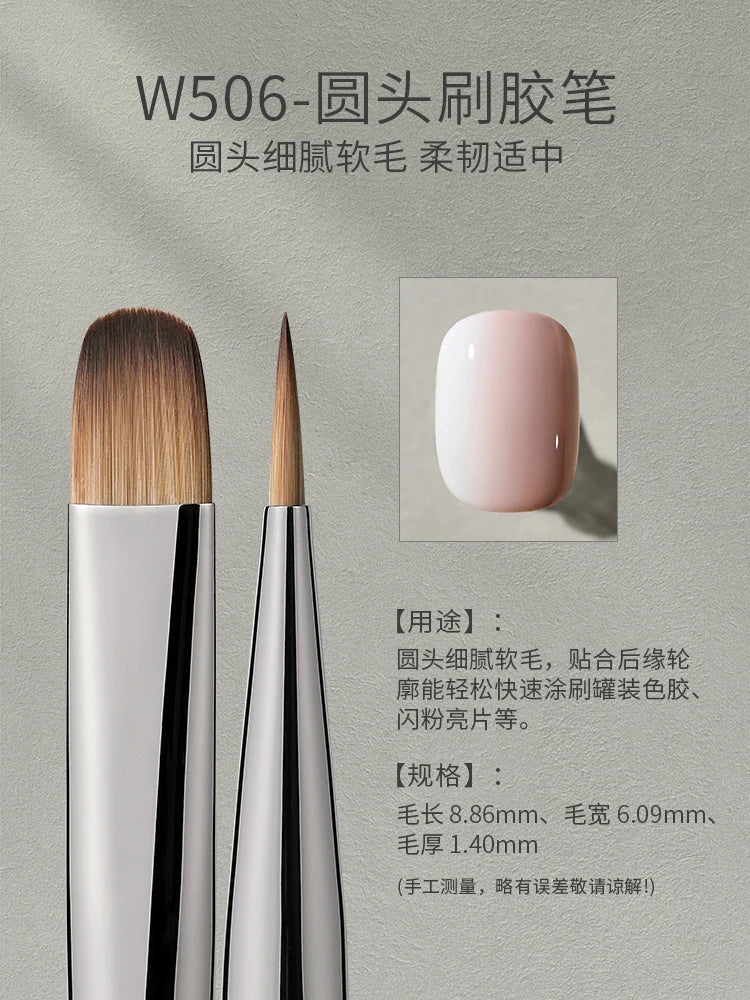 MR NAIL Professional Nail Art Brush Set Large Square Semi-circular Light Therapy Brush Triangular Flower Painting Sweeping Pen