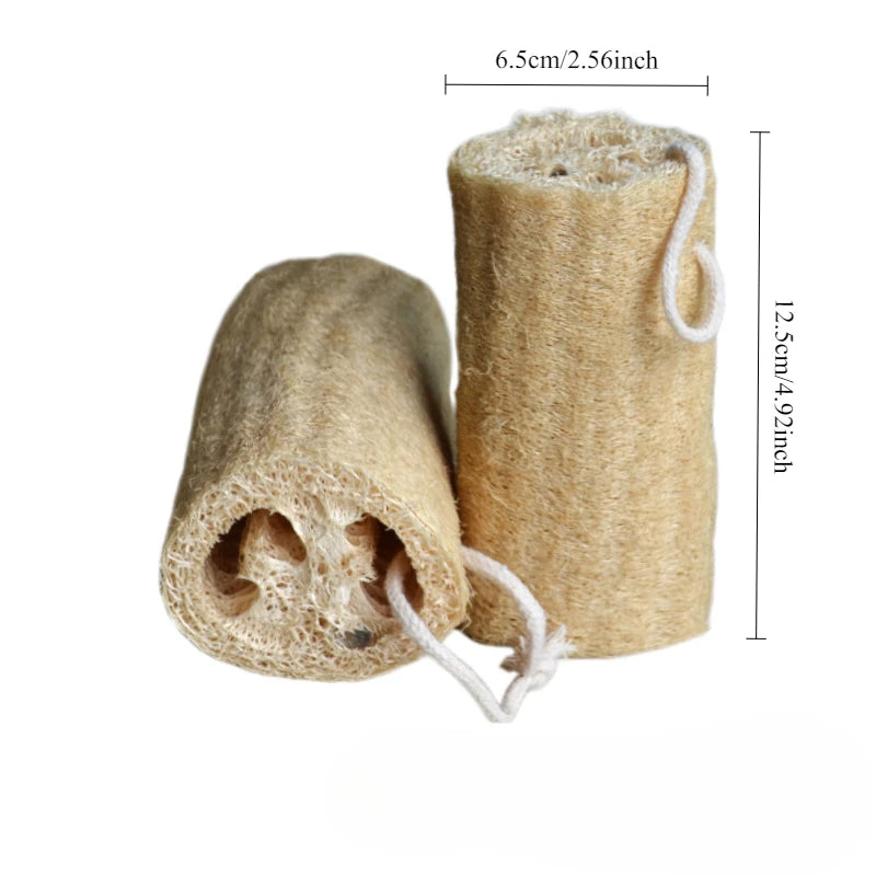 Natural Loofah Sponge round Brush for Bath And Dish Cleaning - Scrubbing Bath Brush for Dishwashing And Bathing Accessory