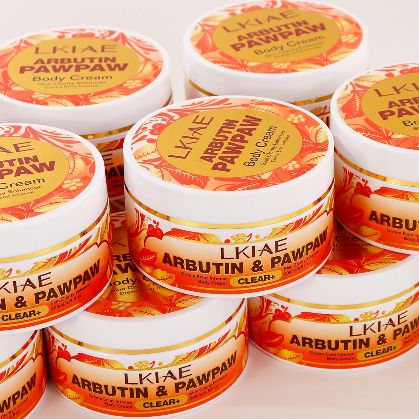 LKIAE Natural Papaya Lightening Body Cream, Moisturizing, Smooth Skin, Reduce Dark Spots, Clean Skin With Arbutin, 200ml/6.8 oz