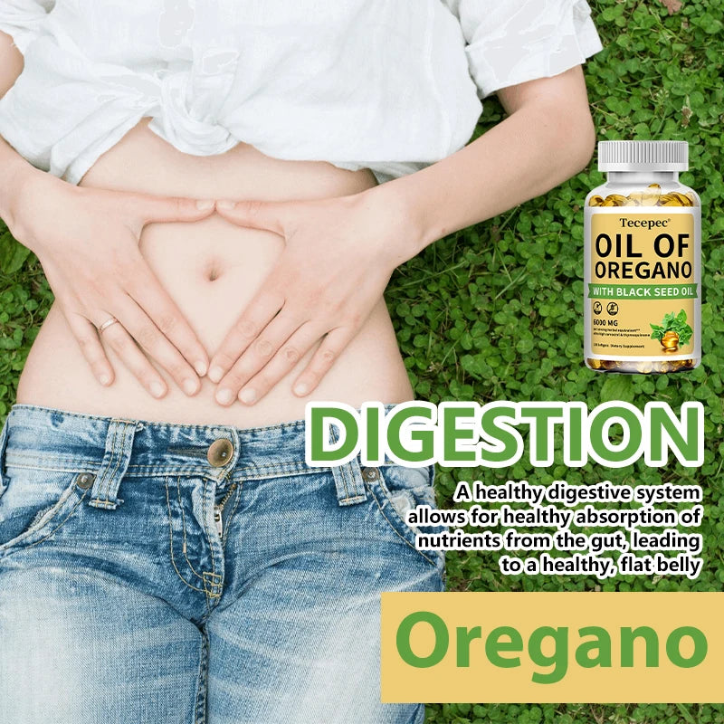 Oil of Oregano with Black Seed Oil, 2 in 1 Oregano Supplement for Immune Health, Digestive Health, Non-GMO