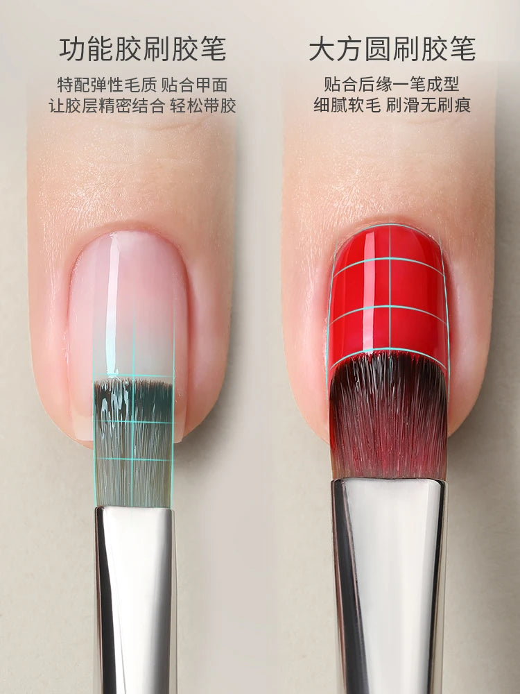MR NAIL Professional Nail Art Brush Set Large Square Semi-circular Light Therapy Brush Triangular Flower Painting Sweeping Pen