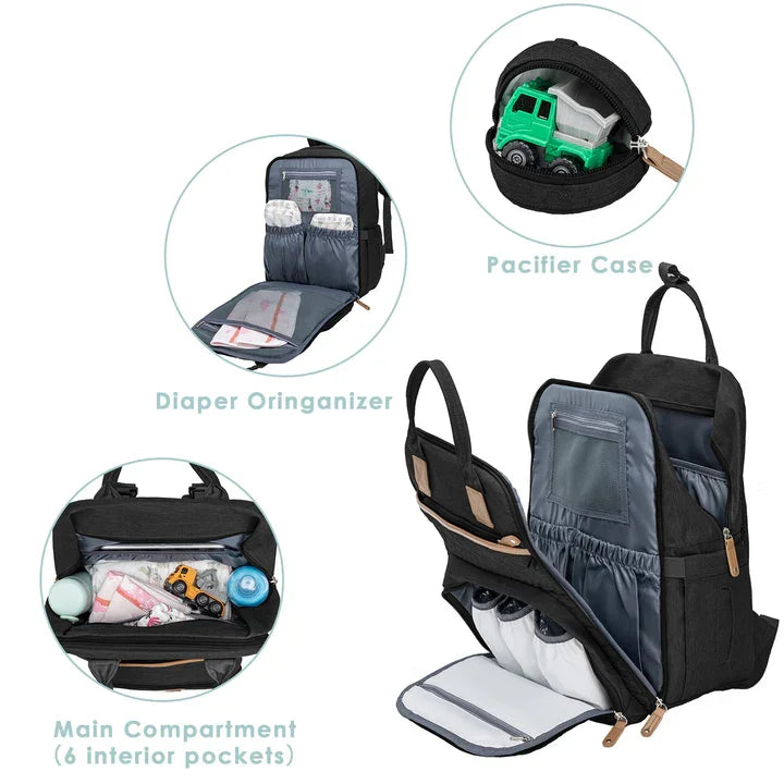 Kabaqoo 55L Multifunctional Bed Diaper Backpacks Baby Girl Boy Nappy Changing Bag Large Capacity Folding Crib Nursing Mommy Bag For Travel