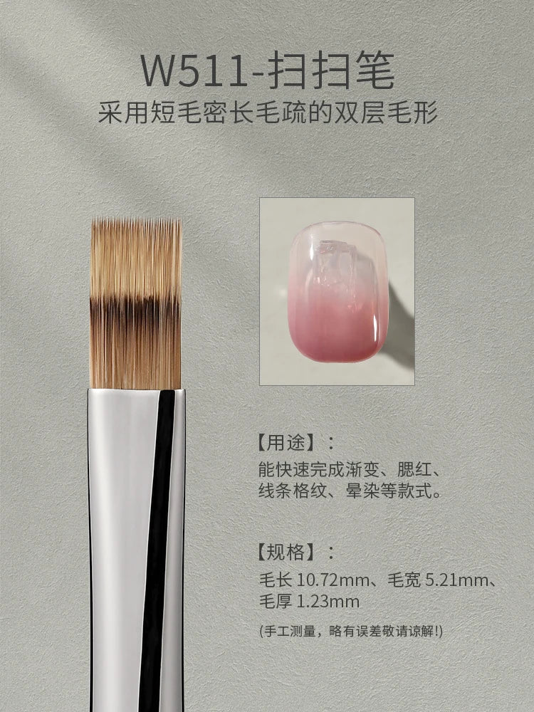 MR NAIL Professional Nail Art Brush Set Large Square Semi-circular Light Therapy Brush Triangular Flower Painting Sweeping Pen