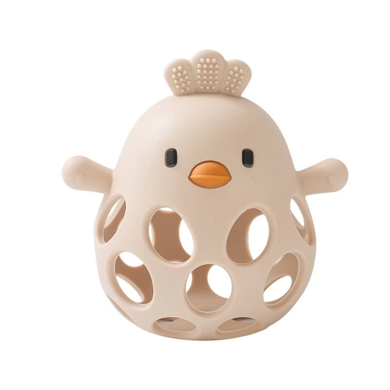 Baby Silicone Teether Is BPA-free Colorful Cartoon Chicken Teething Toy Newborn Dental Care Gum anti-eating Hand Grinding Stick