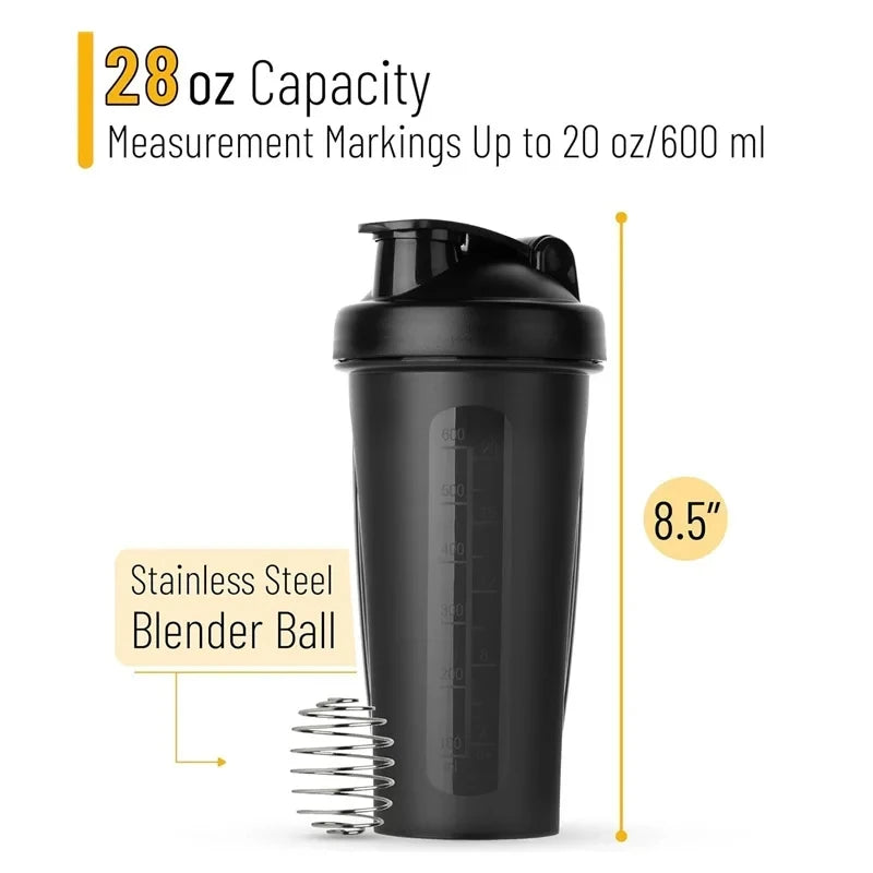 1pc Portable Protein Shaker 600ml Fitness Bottle with Wire Whisk Ball for Fitness Enthusiasts Athletes Perfect For Outdoor Gym