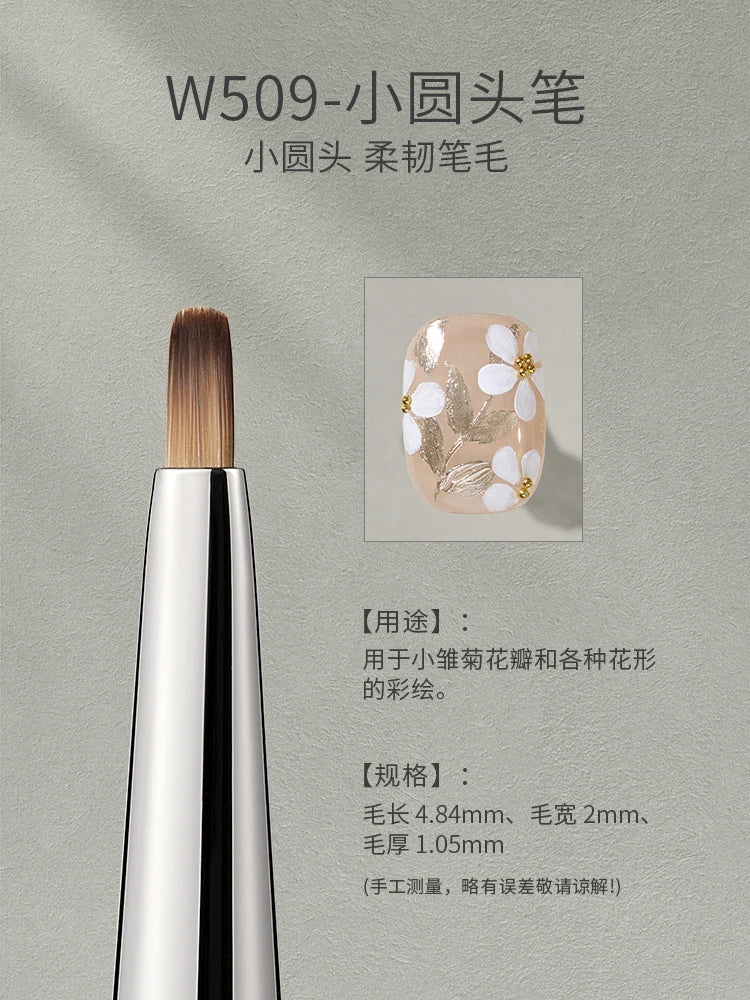 MR NAIL Professional Nail Art Brush Set Large Square Semi-circular Light Therapy Brush Triangular Flower Painting Sweeping Pen