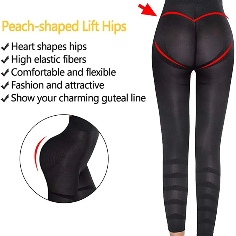2PCS Leg Slimming Body Shaper Anti Cellulite Compression Leggings High Waist Tummy Control Panties Thigh Sculpting Sexy Slimmer