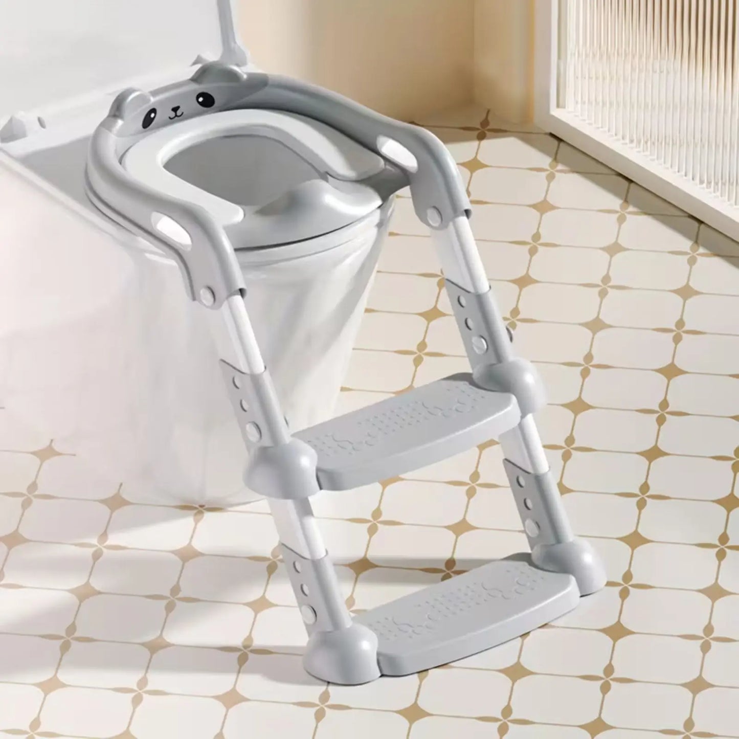 Potty Training Seat for Kids, Adjustable Height Potty Training Seat with Step Stool, Safety Handles Anti-Slip Pad & Splash Guard