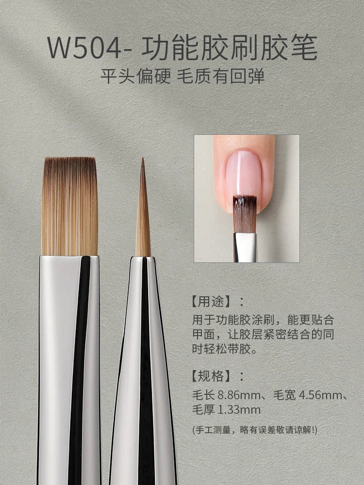 MR NAIL Professional Nail Art Brush Set Large Square Semi-circular Light Therapy Brush Triangular Flower Painting Sweeping Pen
