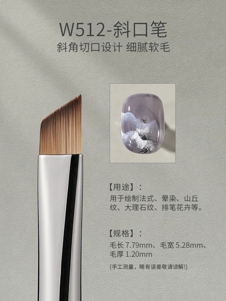 MR NAIL Professional Nail Art Brush Set Large Square Semi-circular Light Therapy Brush Triangular Flower Painting Sweeping Pen