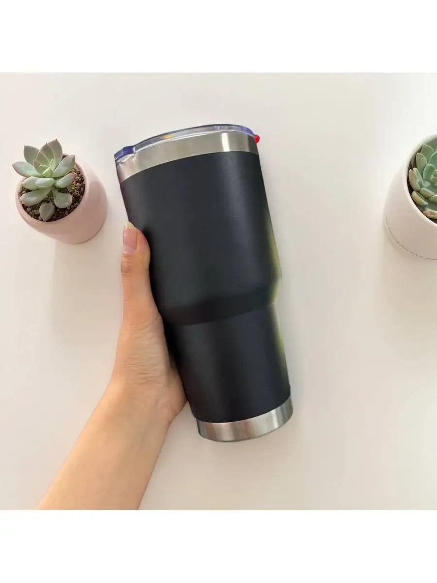 30 Oz Insulated Mug/Cool Cup - Large Capacity, Dual-Purpose, Non-Slip, Leak-Proof, A Must-Have For Campers, Suitable For Use In