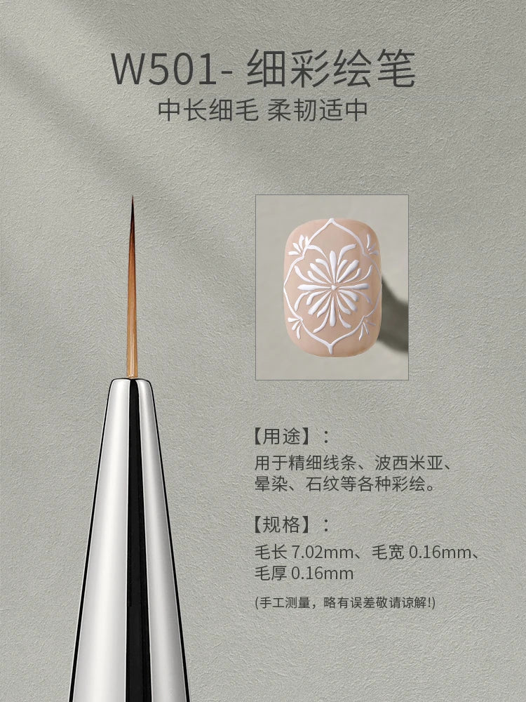 MR NAIL Professional Nail Art Brush Set Large Square Semi-circular Light Therapy Brush Triangular Flower Painting Sweeping Pen