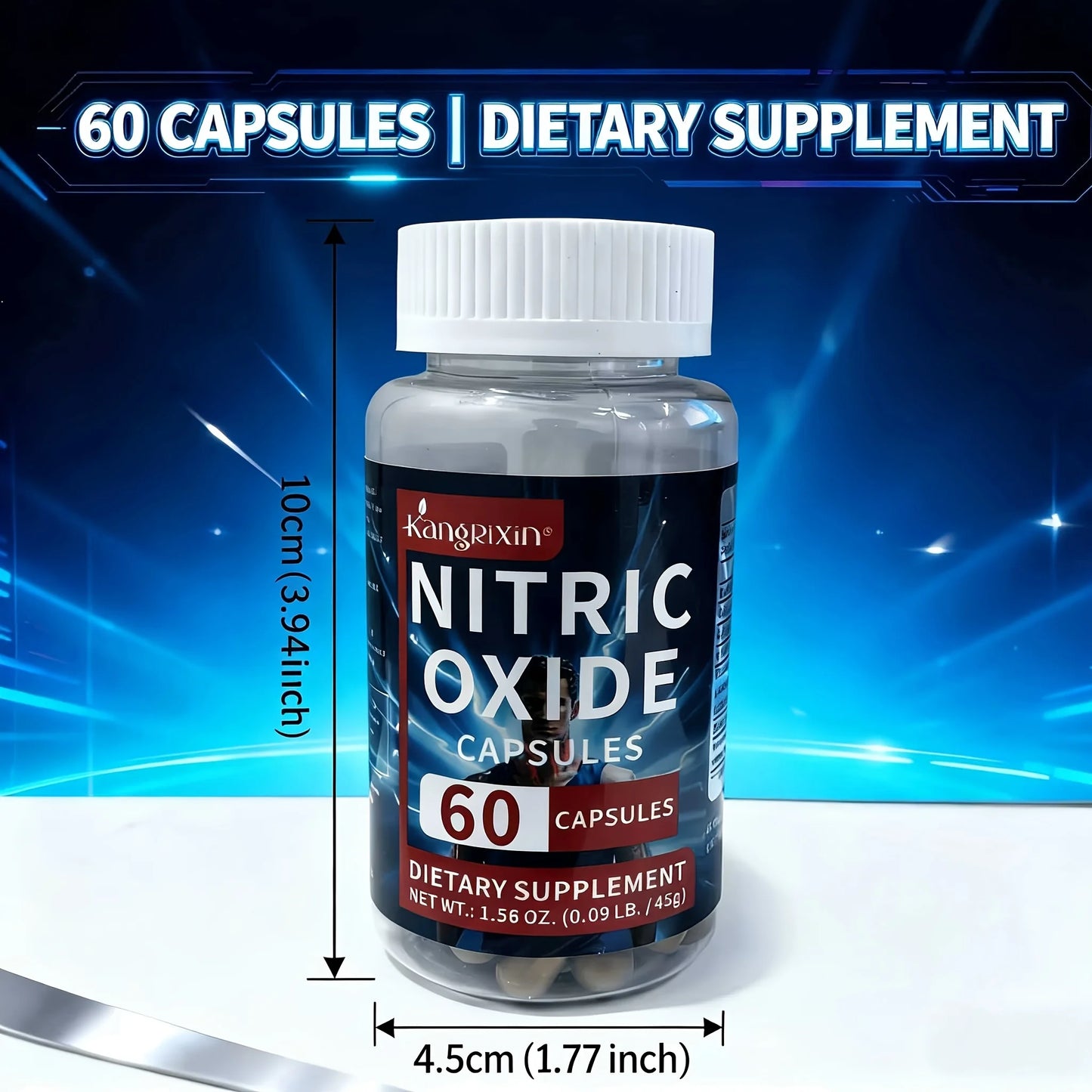 Nitric Oxide Booster Capsules with L-Arginine & L-Citrulline - Supports Blood Flow, Energy, Endurance & Muscle Pumps, 120 Count