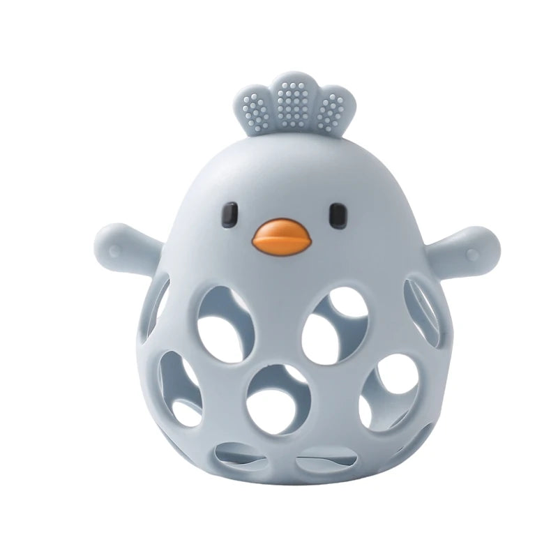 Baby Silicone Teether Is BPA-free Colorful Cartoon Chicken Teething Toy Newborn Dental Care Gum anti-eating Hand Grinding Stick